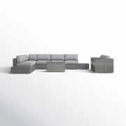 Wicker Sectional Seating Group With Cushions - R&R Furniture Gallery (Fountain Valley, CA)