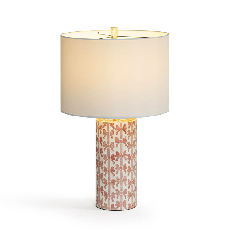 Lassy - Ribbon Capiz Shell Table Lamp - Pink - R&R Furniture Gallery (Fountain Valley, CA)