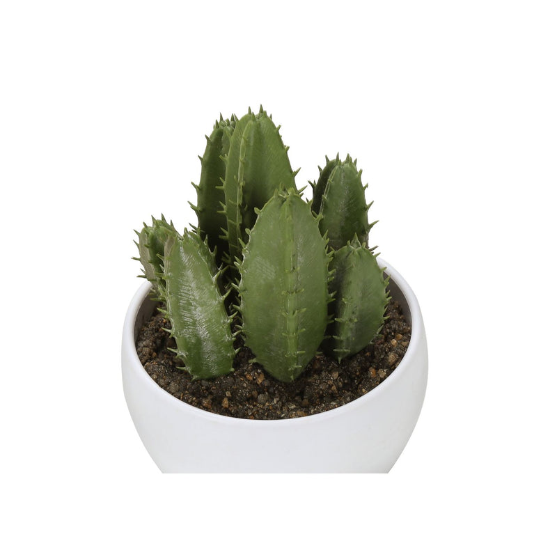 Set of three artificial succulent plants from 8th Street, featuring green, textured leaves in decorative pots.
