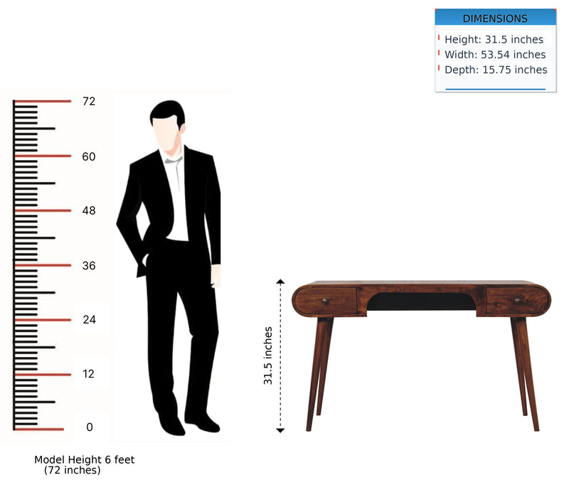 London - Arch Writing Desk - Dark Brown - R&R Furniture Gallery (Fountain Valley, CA)