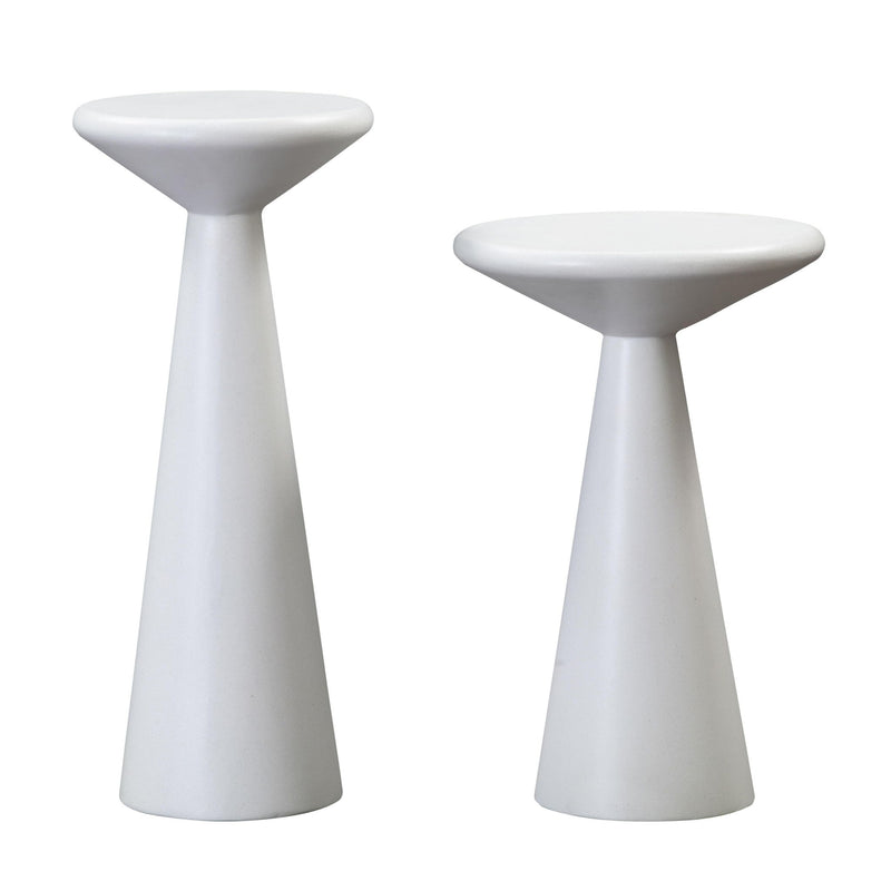 Gianna - Concrete Accent Tables (Set of 2) - White - R&R Furniture Gallery (Fountain Valley, CA)