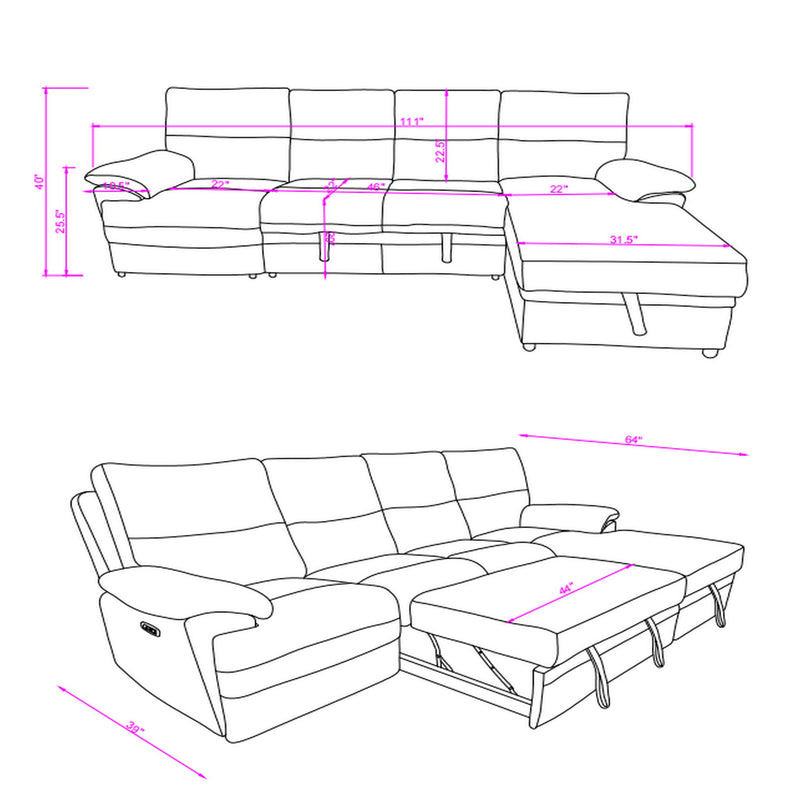 Kia - Sectional With Power And USB - Beige / Brown - R&R Furniture Gallery (Fountain Valley, CA)