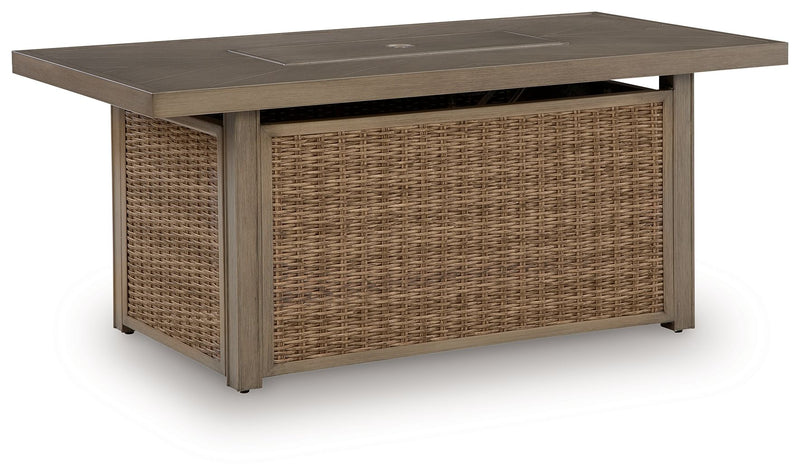 Laguna Heights - Rectangular Fire Pit Table - Beige - R&R Furniture Gallery (Fountain Valley, CA)