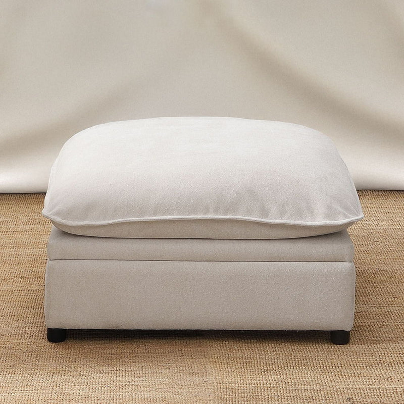 Marisa - Modular Ottoman With Storage - Beige Boucle - R&R Furniture Gallery (Fountain Valley, CA)
