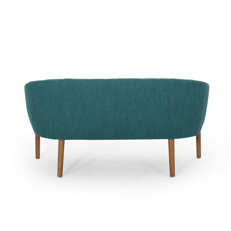 Mid Century Modern Loveseat With Channel Stitched Backrest - R&R Furniture Gallery (Fountain Valley, CA)