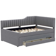 Upholstered Daybed With Trundle And 3 Drawers - R&R Furniture Gallery (Fountain Valley, CA)