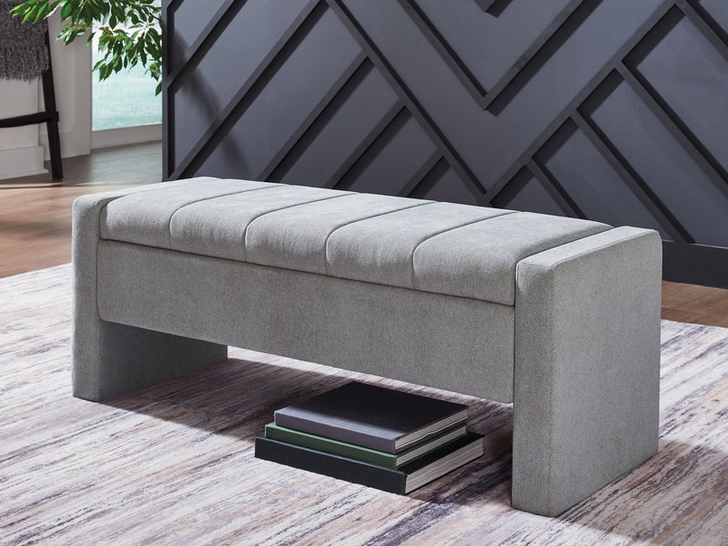 Akselman - Storage Bench - Gray - R&R Furniture Gallery (Fountain Valley, CA)