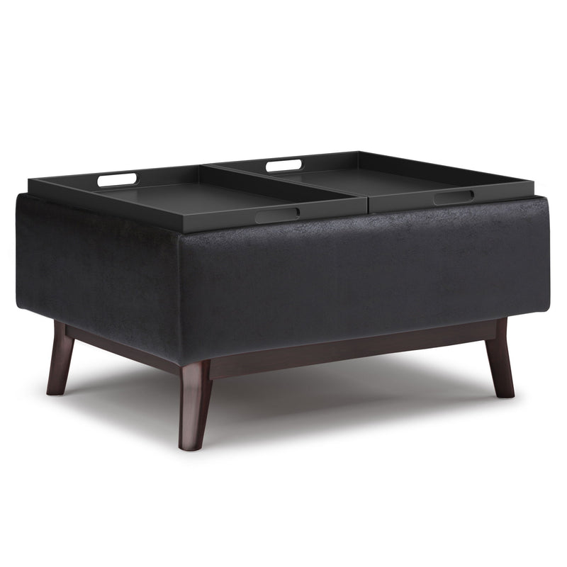 Owen - Tray Top Small Coffee Table Upholstered Storage Ottoman - R&R Furniture Gallery (Fountain Valley, CA)