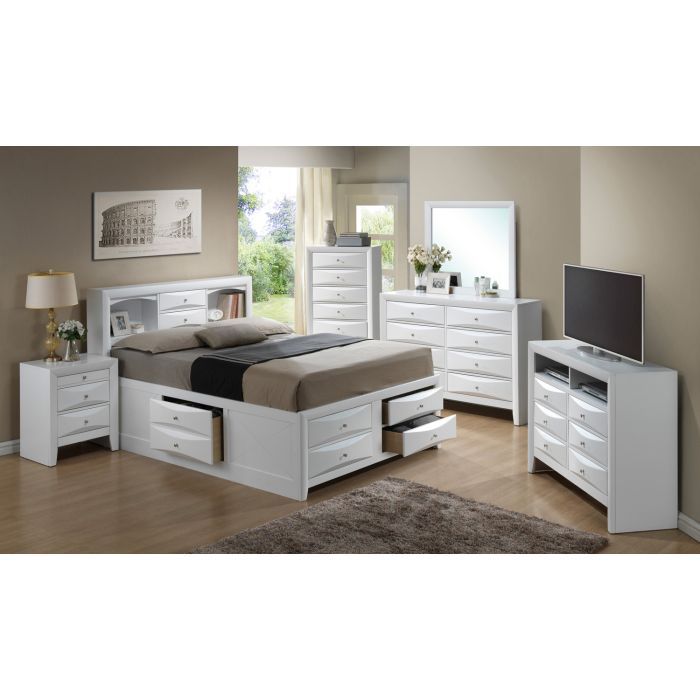 Modern Design Storage Bed With Bookcase Headboard - R&R Furniture Gallery (Fountain Valley, CA)