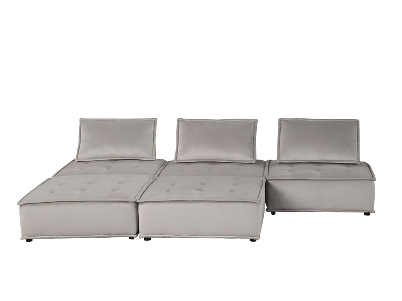 Lilola Home Anna soft modular sofa with plush cushions and neutral fabric upholstery, stationary sofa for modern living rooms.