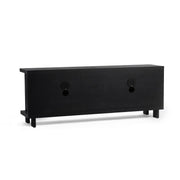 Classic Home Ellison 4-door Shoreline Noir buffet cabinet with sleek black finish and modern design, featuring four spacious doors.