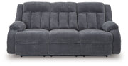 Observation - Reclining Power Sofa With Drop Down Table - Steel - R&R Furniture Gallery (Fountain Valley, CA)