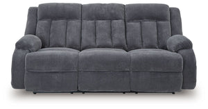 Observation - Reclining Power Sofa With Drop Down Table - Steel - R&R Furniture Gallery (Fountain Valley, CA)