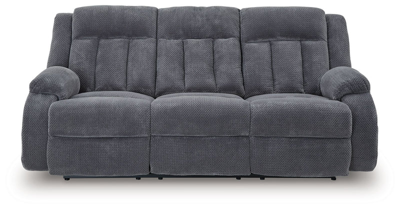 Observation - Reclining Power Sofa With Drop Down Table - Steel - R&R Furniture Gallery (Fountain Valley, CA)
