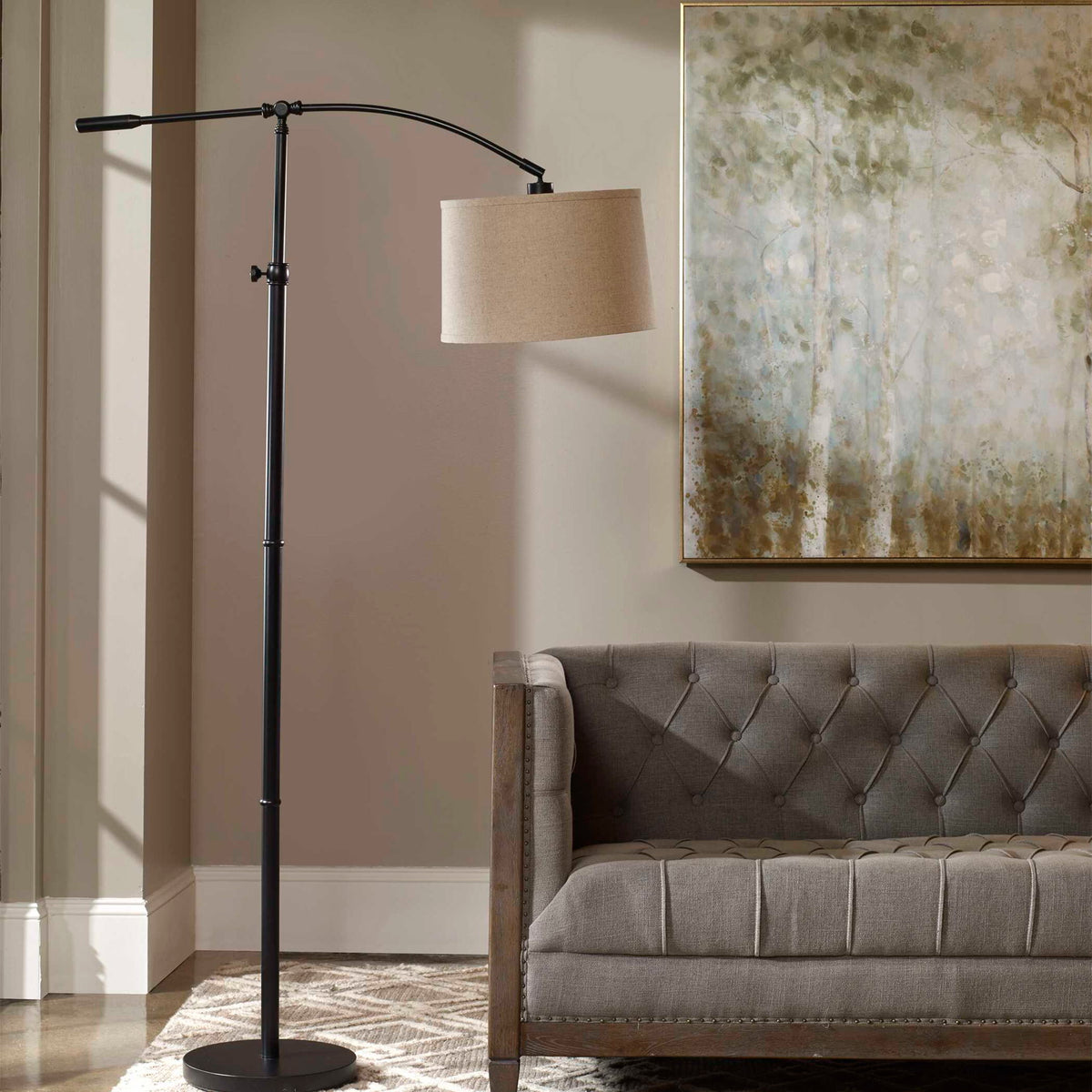 Floor Arc Lamp - Rubbed Bronze