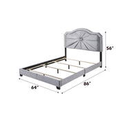 Frankie - Queen Bed - Gray Velvet - R&R Furniture Gallery (Fountain Valley, CA)