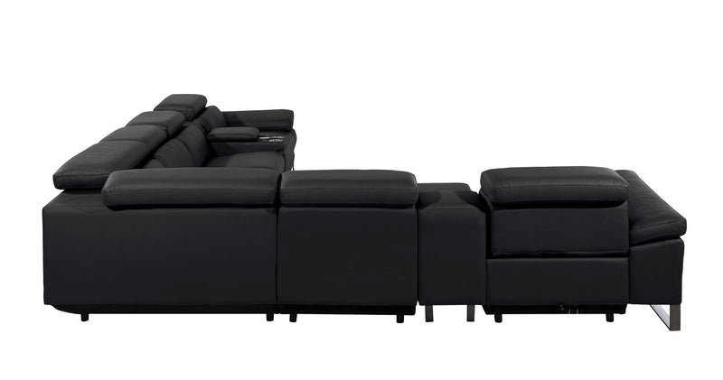1246 - 8-Piece L-Shaped Modular Power Reclining Sectional With 3 Power Recliners And Power Headrests