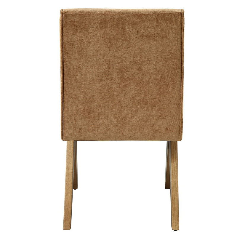 Zoey - Side Chair (Set of 2) - Chocolate Chenille & Oak - R&R Furniture Gallery (Fountain Valley, CA)