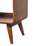 Curved Double Slot Media Unit - Dark Brown - R&R Furniture Gallery (Fountain Valley, CA)