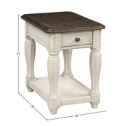 Chairside Table With Storage - Antique White - R&R Furniture Gallery (Fountain Valley, CA)