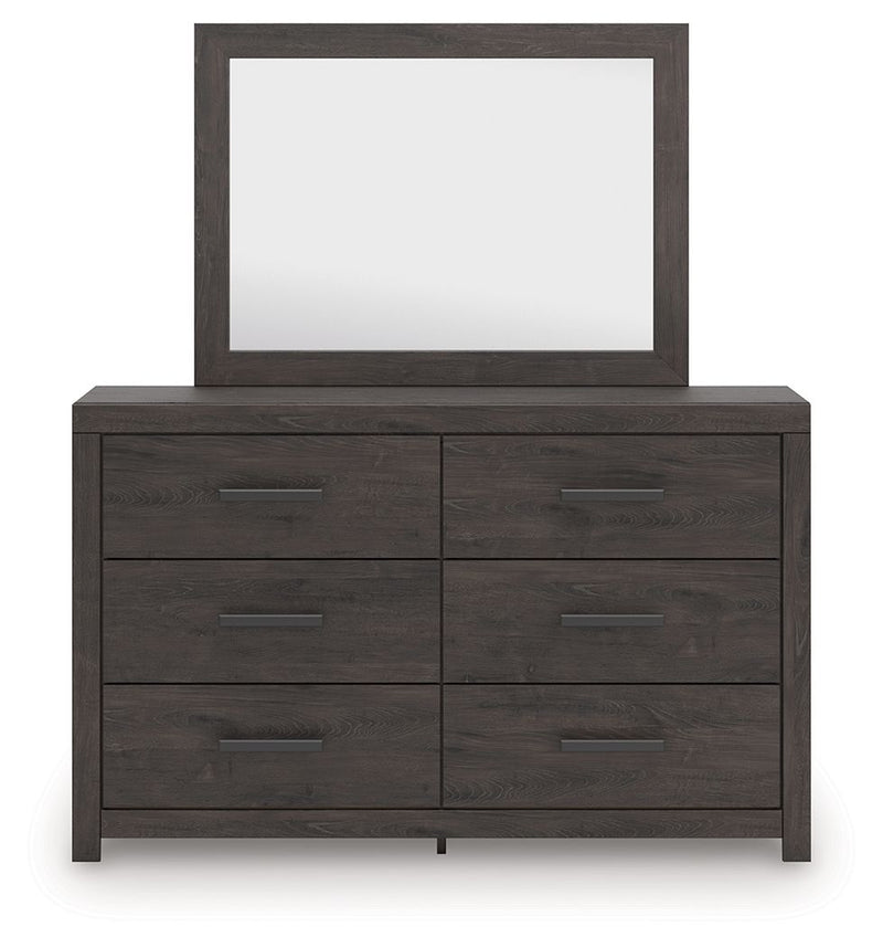 Prendonea - Dresser and Mirror - Charcoal - R&R Furniture Gallery (Fountain Valley, CA)