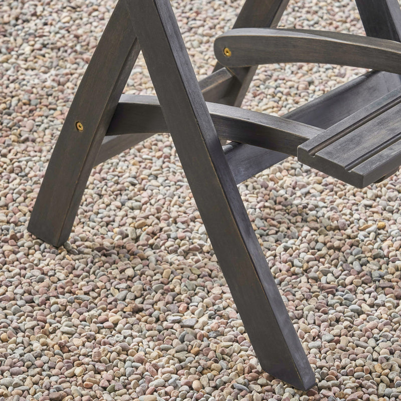 Outdoor Folding Acacia Wood Barstools With Rattan Backrest And Seat - R&R Furniture Gallery (Fountain Valley, CA)