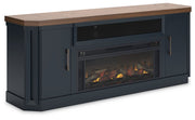 Landocken - 83" TV Stand With Electric Fireplace - Two-tone - R&R Furniture Gallery (Fountain Valley, CA)