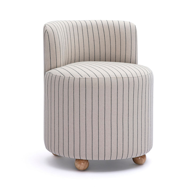 Hakuna - Striped Linen Desk Chair - Black / White - R&R Furniture Gallery (Fountain Valley, CA)