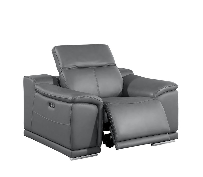 2679 - Power Reclining Sofa, Loveseat & Chair Set In Genuine Leather (5 Recliners)