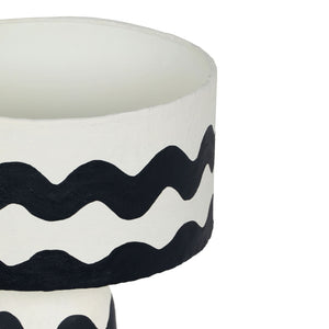Tropea - Black Waves Papier Mache Table Lamp - Black Waves - R&R Furniture Gallery (Fountain Valley, CA)