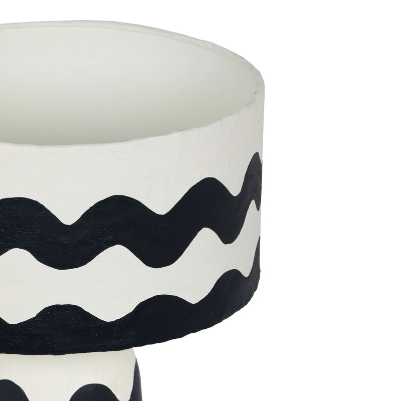 Tropea - Black Waves Papier Mache Table Lamp - Black Waves - R&R Furniture Gallery (Fountain Valley, CA)