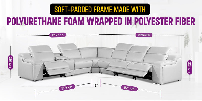 1116 - Power Reclining Italian Leather Sectional - R&R Furniture Gallery (Fountain Valley, CA)