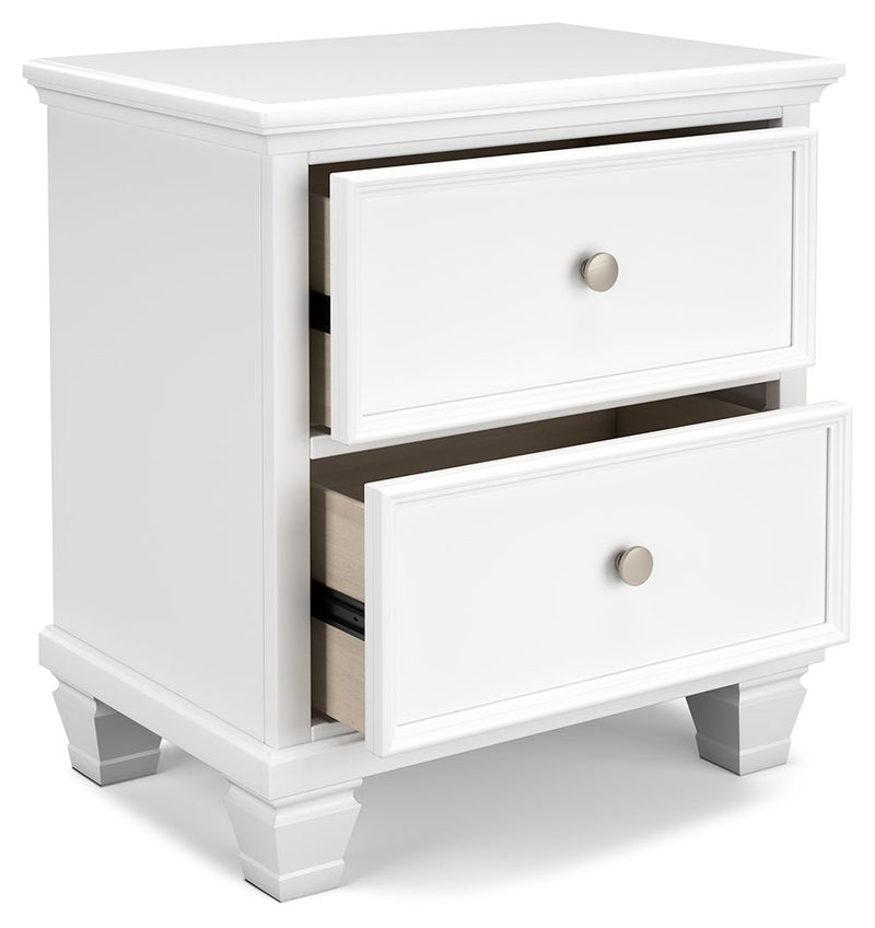 Fortman - Two Drawer Night Stand - White - R&R Furniture Gallery (Fountain Valley, CA)