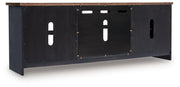 Wildenauer - XL TV Stand With Fireplace Option - Brown / Black - R&R Furniture Gallery (Fountain Valley, CA)