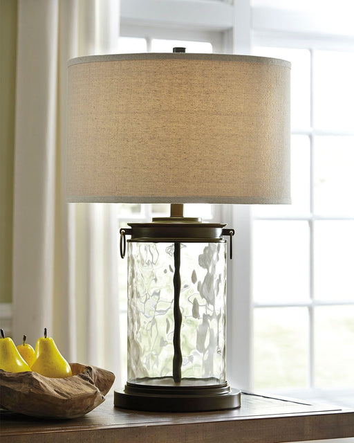 Tailynn - Glass Table Lamp  - Clear / Bronze Finish - R&R Furniture Gallery (Fountain Valley, CA)
