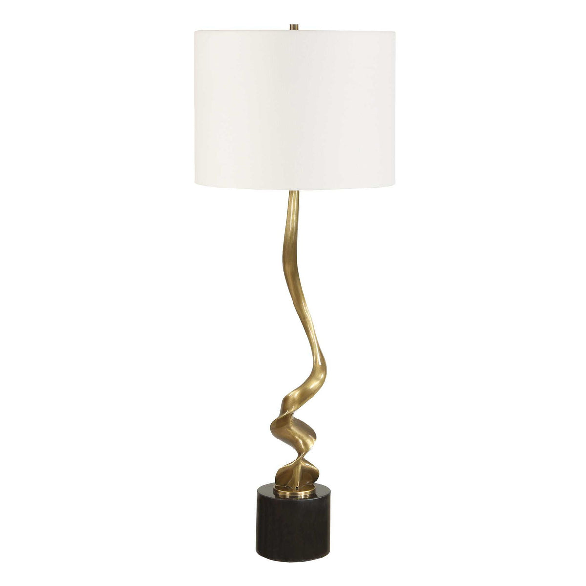 Spiraling - Cordless Brass Buffet Lamp - Black / Gold