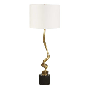 Spiraling - Cordless Brass Buffet Lamp - Black / Gold