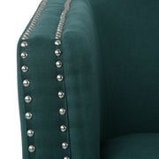 Modern upholstered Noble House swivel club chair with nailhead trim, featuring a rounded back and cushioned seat for comfortable seating.