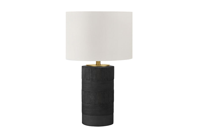 Table Lamp, Lighting, Resin, Contemporary - Black / Cream - R&R Furniture Gallery (Fountain Valley, CA)