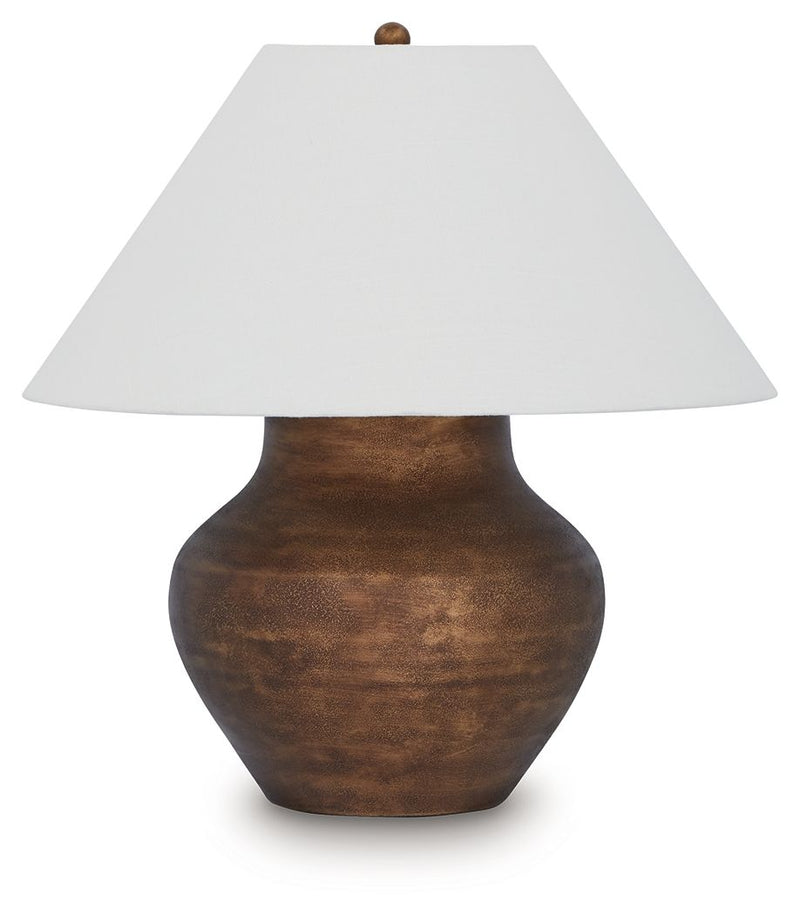 Whitham - Metal Table Lamp - Antique Copper Finish - R&R Furniture Gallery (Fountain Valley, CA)