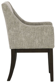 Burkhaus - Dining UPH Arm Chair (Set of 2) - Beige / Dark Brown - R&R Furniture Gallery (Fountain Valley, CA)