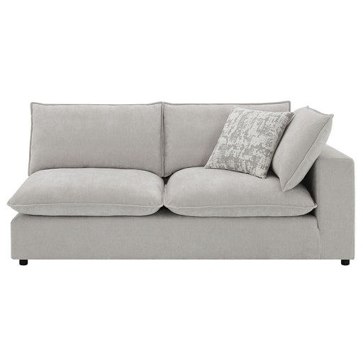 Marisa - Modular RF Loveseat With 2 Pillows - Beige Boucle - R&R Furniture Gallery (Fountain Valley, CA)