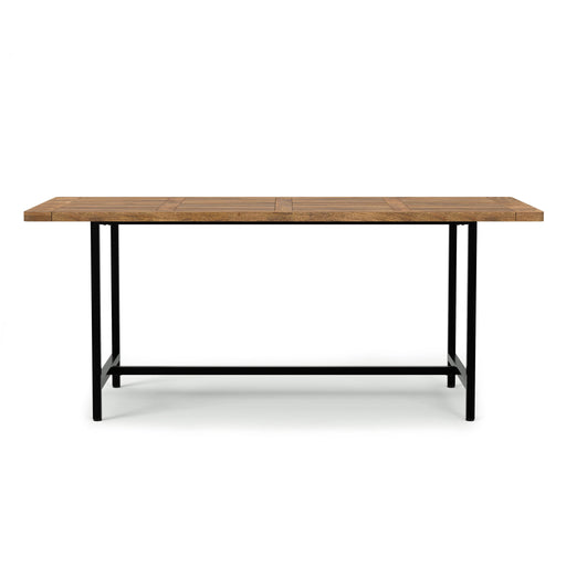 Simpli-Home Campbell handcrafted dining table with wooden finish and sturdy legs, perfect for modern dining rooms.