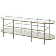 Zaba - TV Stand - Glass Top & Champagne - R&R Furniture Gallery (Fountain Valley, CA)