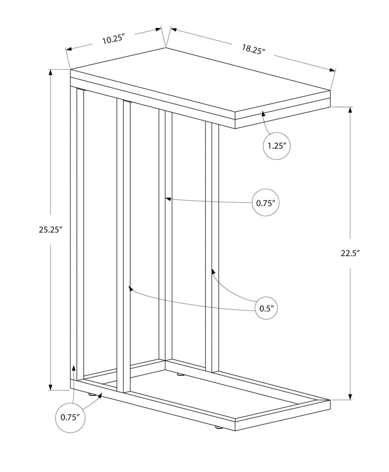 Accent Table, C - Shaped, Tempered Glass, Stylish Design Contemporary & Modern - R&R Furniture Gallery (Fountain Valley, CA)