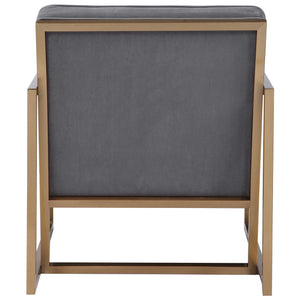 Hartigan - Accent Chair - Brass / Gray