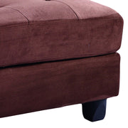 Contemporary upholstered ottoman from Glory Furniture featuring a chic, modern design with plush fabric and sturdy wooden legs.