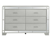 Glory Furniture Madison silver champagne dresser with sleek modern design and multiple drawers for stylish storage.