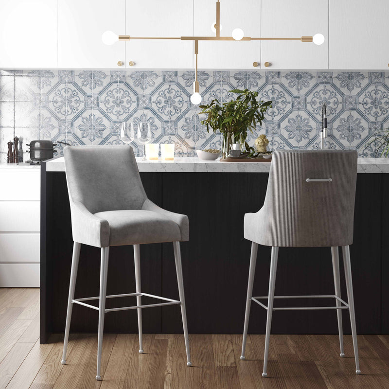 Beatrix - Pleated Velvet Stool - R&R Furniture Gallery (Fountain Valley, CA)