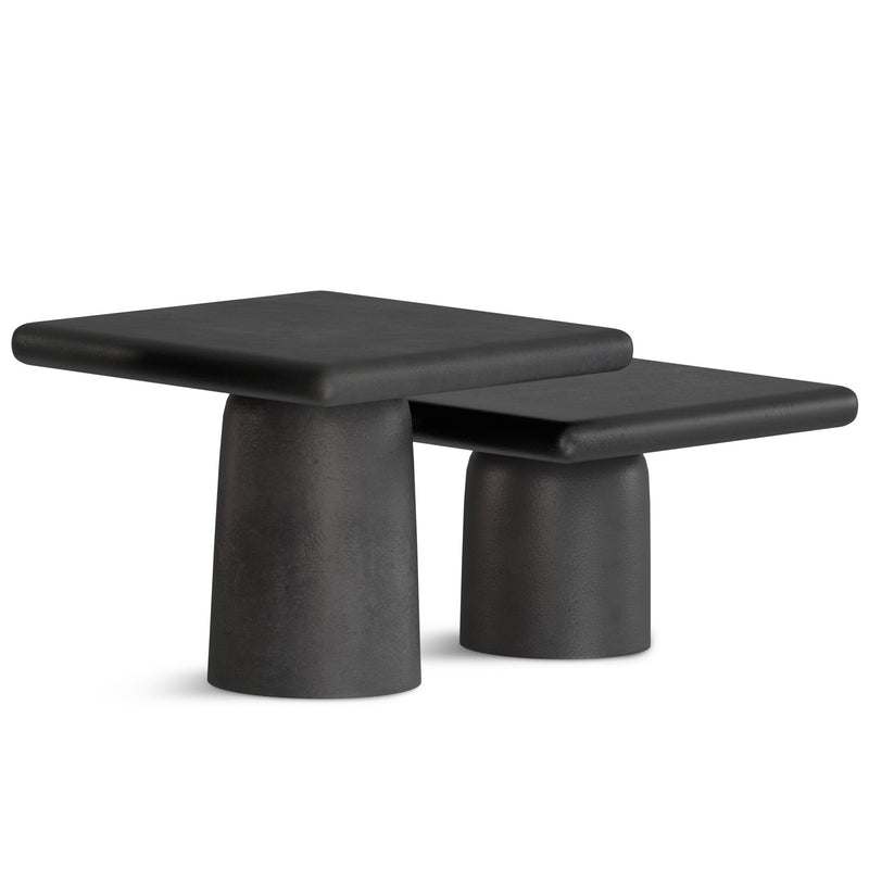 Zachary - 2 Piece Set Cast Aluminum Coffee Table - Black - R&R Furniture Gallery (Fountain Valley, CA)